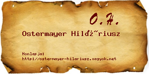 Ostermayer Hiláriusz névjegykártya